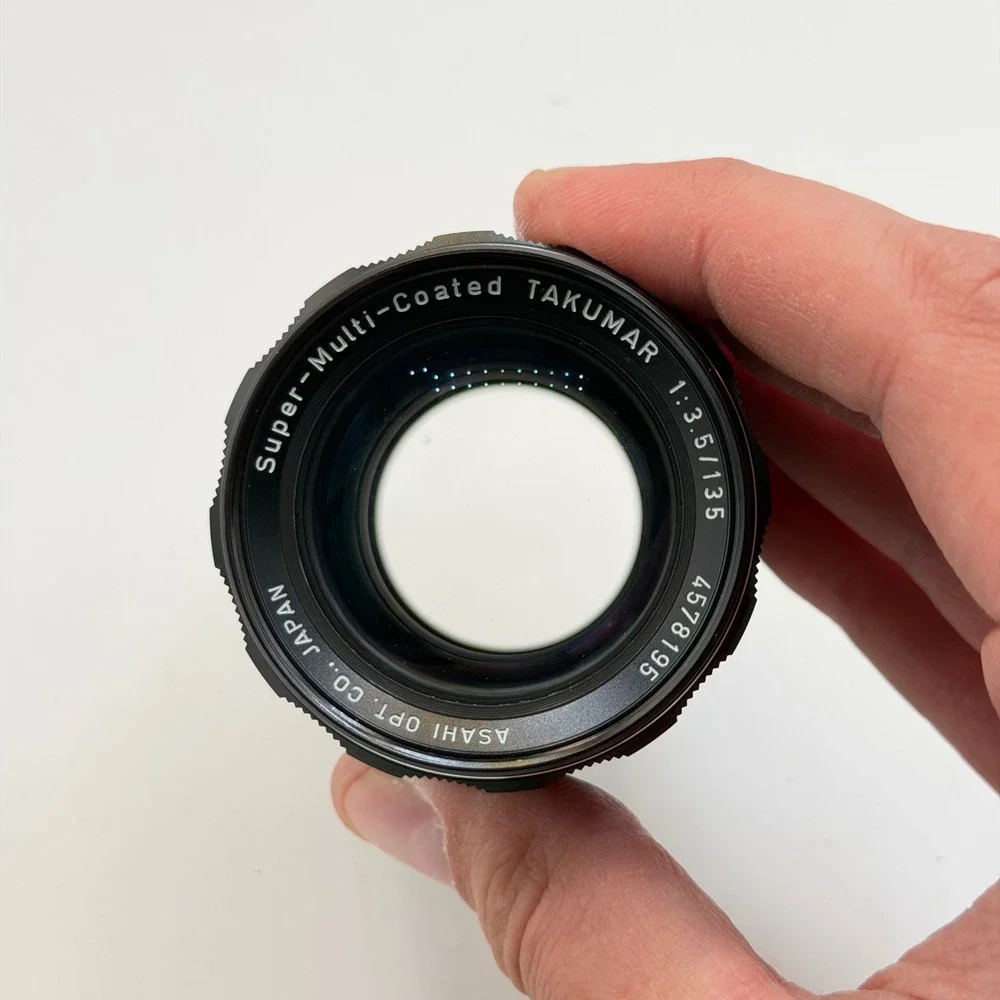 Asahi Pentax SMC Takumar 135mm f3.5 M42 Mount Lens with Hood and Case VGC